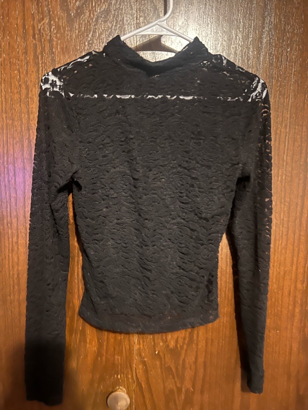 Arizona Jean Company Black Lace Long Sleeve Top